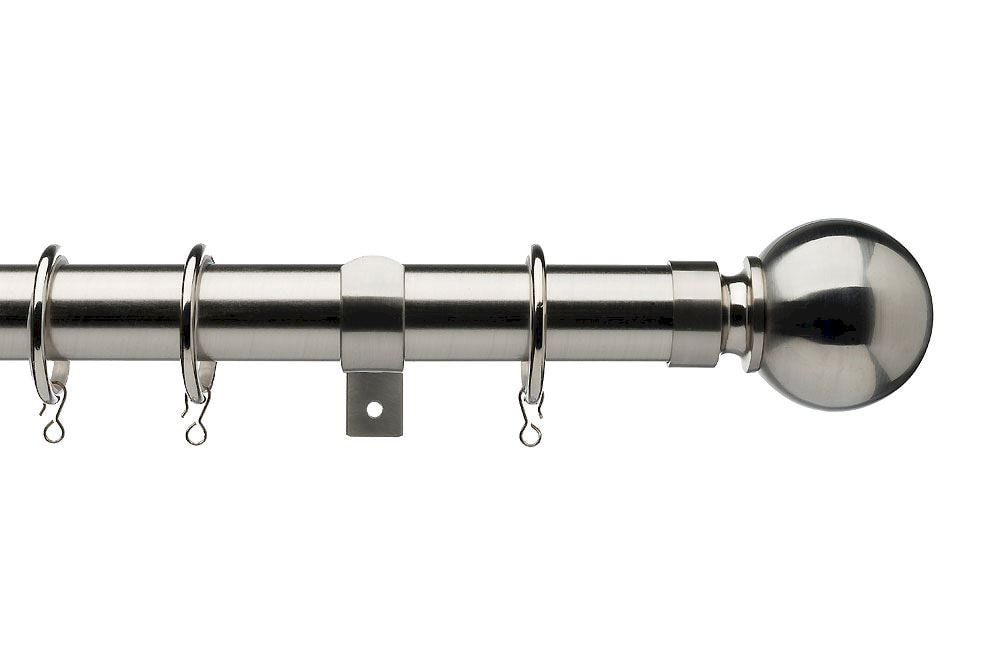 16/19mm Extendable Chrome Metal Curtain Pole GLITTER BALL Finials 180-300cm 